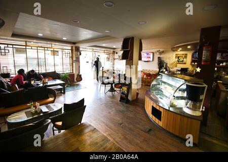 Coffe Shop in Leh, Himalaya. Ladakh, Indien Stockfoto