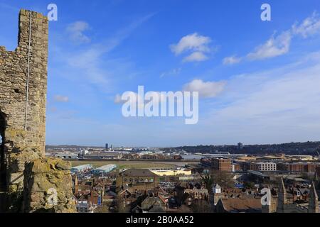 Blick auf Rochester vom Schloss aus Stockfoto