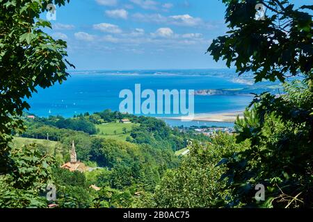 Blick vom Berg Jizkibel am Camino del Norte, Küstenweg, Jakobsweg, Spanien, Baskenland Stockfoto