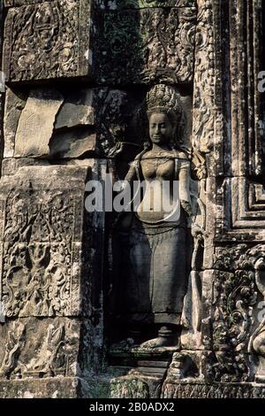 KAMBODSCHA, ANGKOR, ANGKOR THOM, BAYON-TEMPEL, APSARA Stockfoto