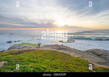 Winter Küstenlandschaft von oben Windansea Beach. La Jolla, Kalifornien. Stockfoto