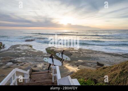 Winter Küstenlandschaft von oben Windansea Beach. La Jolla, Kalifornien. Stockfoto