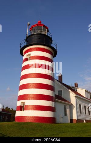 West Quoddy Head Lighthouse in Lubec, Maine Stockfoto