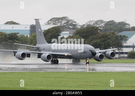 57-1461, eine Boeing KC-135R Stratotanker, die von der United States Air Force betrieben wird, auf dem Prestwick International Airport in Ayrshire Stockfoto