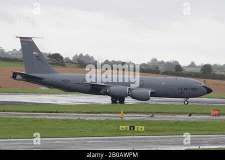 57-1461, eine Boeing KC-135R Stratotanker, die von der United States Air Force betrieben wird, auf dem Prestwick International Airport in Ayrshire Stockfoto