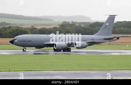 57-1461, eine Boeing KC-135R Stratotanker, die von der United States Air Force betrieben wird, auf dem Prestwick International Airport in Ayrshire Stockfoto