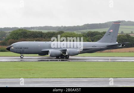 57-1461, eine Boeing KC-135R Stratotanker, die von der United States Air Force betrieben wird, auf dem Prestwick International Airport in Ayrshire Stockfoto