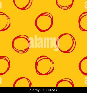 Nahtloses Muster aus handgezogenen Kreisen. Stock Vektor