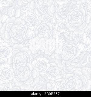 Nahtloses Muster mit Rosen. Romantischer Hintergrund. Textur für den Stoff Stock Vektor