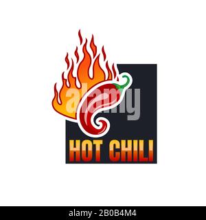 Das Hot Chili Logo entwirft Konzeptvektor, Symbol für das Fire Chili Logo, Symbol für Spice Food Stock Vektor