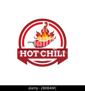 Das Hot Chili Logo entwirft Konzeptvektor, Symbol für das Fire Chili Logo, Symbol für Spice Food Stock Vektor