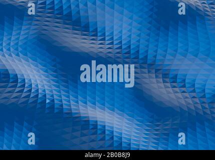 Abstrakter blauer Hintergrund. 3D-Low-Poly-Stil: Abbildung des 3D-Rendering. Stockfoto