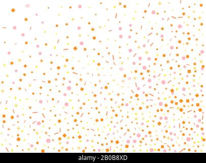 Abstrakter Hintergrund Konfetti. Konfetti neuer Hintergrund verschwommen. Farbige Hexagone, Sterne, ovale abstrakt. Stock Vektor