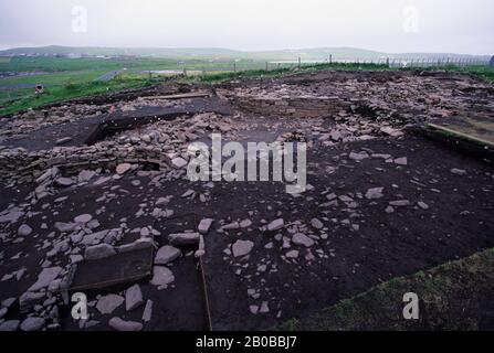 SHETLAND-INSELN, OLD SCATNESS BROCH, ARCHÄOLOGISCHE DIG, EISENZEIT Stockfoto