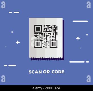 Scannen Sie den qr-Code in Belegpapier Stock Vektor