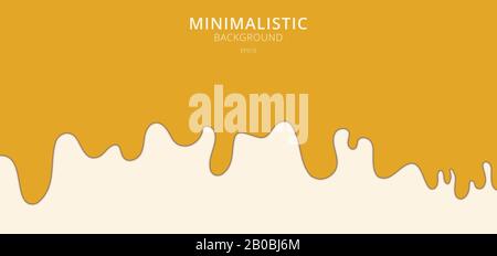 Abstrakte gelbe Flüssigkeit, die auf weißem Hintergrund strömt. Minimaler Stil. Vektorgrafiken Stock Vektor