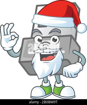 Ein schöner Santa USB Wireless Adapter Maskottchen Bildstil mit ok Finger Stock Vektor