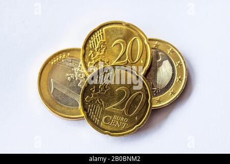 Euro-Münzen, Clipping, Deutschland Stockfoto