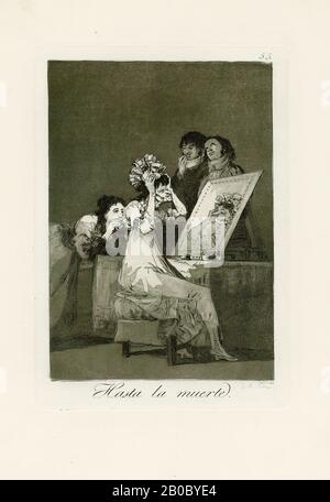 Francisco José, y Lucientes de Goya, Hasta la muerte (Bis Zum Tod), 1793-1797, Radierung und Aquatint auf Papier, 8 1/2 Zoll x 5 7/8 Zoll (21,59 cm x 14,92 cm.) Stockfoto