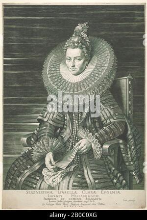 Jan Harmensz Muller, Porträt von Isella Clara Eugenia, Infanta von Spanien, 1615, Gravur auf Papier, 16 11/16 in. X 11 5/8 in. (42,39 x 29,53 cm Stockfoto