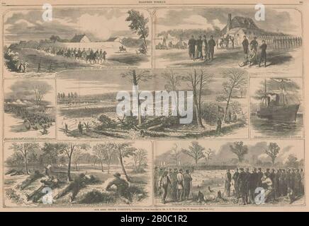 Winslow Homer, Our Army Before Yorktown, Virginia, im Jahr 1862, Holzgravur auf Papier Stockfoto