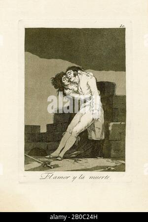 Francisco José, y Lucientes de Goya, El Amor y la Muerte (Liebe und Tod), 177-1798, Radierung und Aquatint auf Papier, 12 3/16 Zoll x 8 1/8 Zoll (30,9 cm x 20,6 cm) Stockfoto