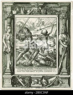 Wenceslaus Hollar, Tod und der Ritter (Aus der Serie: Der Tanz Des Todes, nach Hans Holbein dem Jüngeren), 1651, Radierung auf cremefarbenem Papier, 4 9/16 Zoll x 3 11/16 Zoll (11,59 cm x 9,37 cm Stockfoto