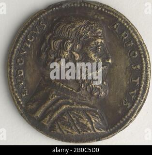 Domenico Poggini, Lodovico Ariosto Medal, 1500-1600, Bronze, 2 Zoll (5,1 cm) Stockfoto