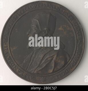 Gioacchino Francesco Travani, Alexander VII, 1659, Bronze, 3 11/16 Zoll. (9,4 cm) Stockfoto