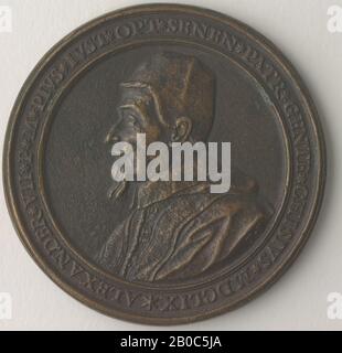 Gioacchino Francesco Travani, Alexander VII, 1659, Bronze, 2 5/8 Zoll. (6,6 cm.) Stockfoto