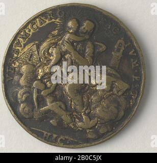 Unbekannter Künstler, Innocent XI Odeschalchi Medal, n.d., Bronze, 1 1/4 Zoll (3,2 cm.) Stockfoto