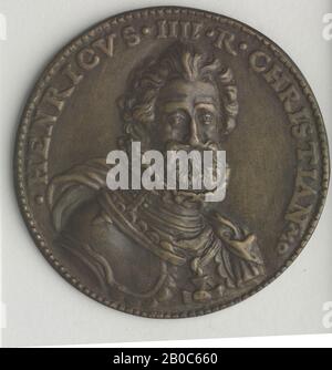 Unbekannter Künstler, Henry IV Medal, 1600-1700, Bronze, 2 1/2 Zoll (6,3 cm) Stockfoto