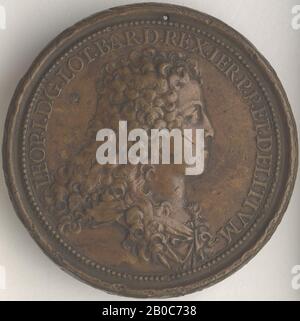 Ferdinand de Saint-Urbain, Leopolds I., 1705, Bronze, 2 5/16 Zoll. (5,8 cm.) Stockfoto