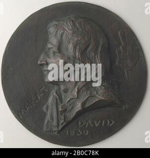 Pierre Jean David d'Angers, Jean Paul Marat, 1830, Bronze, 4 13 / 16 Zoll (12,3 cm.) Stockfoto