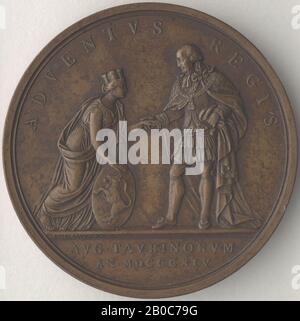 Amadeo Lavy, Victor Emmanuel I., 1814, Bronze, 2 1/16 Zoll (5,2 cm.) Stockfoto