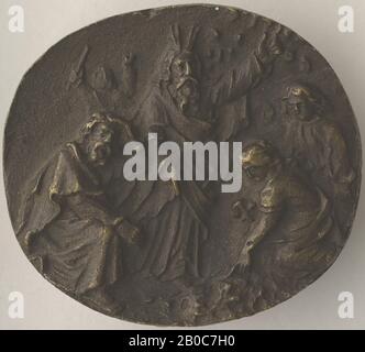 Unbekannter Künstler, The Gathering of the Manna, 1675-1700, Bronze, 1 7/16 in. X 1 9/16 in. (3,7 cm x 4 cm) Stockfoto