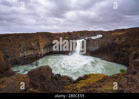 Aldeyjarfoss Wasserfälle in Nordisland Stockfoto