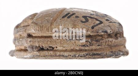 Scarab, Amonre, Seal, Skarabäus, Stein (grau), 1,4 cm, Ägypten Stockfoto