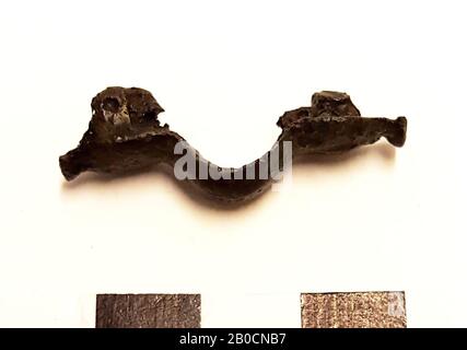 Fibel gleichmäßig bewaffnet, Metall, Bronze, l. 3,2 cm, vmec, Niederlande, Utrechter, Wijk bij Duurstede, Wijk bij Duurstede, Dorestad Stockfoto