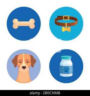 Bündel von Pet shop Symbole Stock Vektor