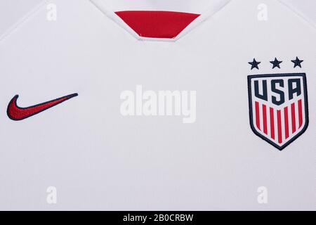 Nahaufnahme von USMNT Nike Home Kit 2020 Stockfoto