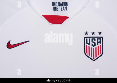 Nahaufnahme von USMNT Nike Home Kit 2020 Stockfoto