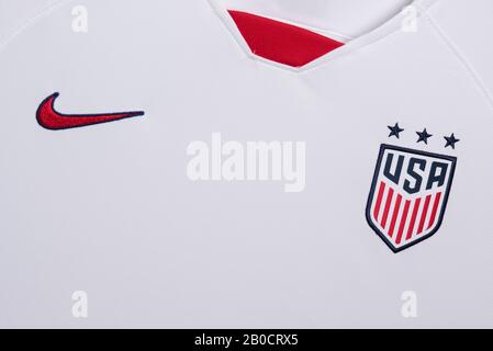 Nahaufnahme von USMNT Nike Home Kit 2020 Stockfoto