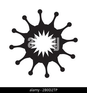 Mikrobensymbol eines Bakteriums, das auf weißem Hintergrund isoliert ist. Vektorbild Stock Vektor