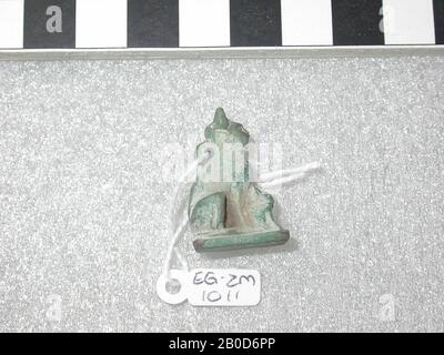 Katze, sitzend, Amulett, Tier, Faienz, 2,6 cm, Ägypten Stockfoto