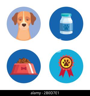 Bündel von Pet shop Symbole Stock Vektor