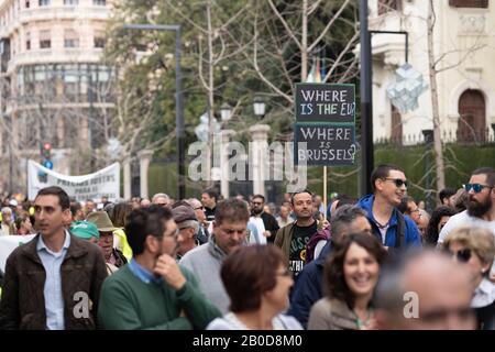 Demonstration der Landwirte, die gegen unlautere Preise protestieren Stockfoto