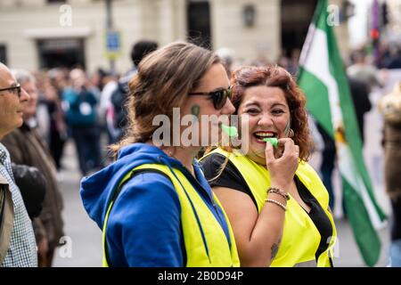 Demonstration der Landwirte, die gegen unlautere Preise protestieren Stockfoto