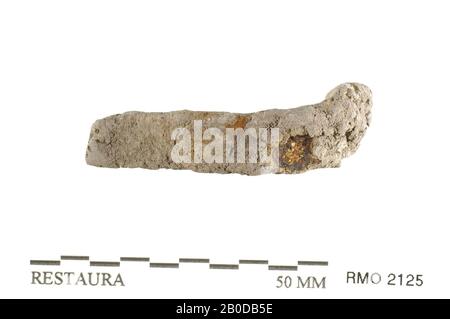 Streifenfragment, Streifenfragment, Eisen, 4,8 x 1,3 cm, x, Niederlande, Utrechter, Wijk bij Duurstede, Wijk bij Duurstede, Dorestad Stockfoto