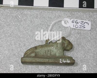 Statue, Löwe, liegend, Amulett, Tier, Faienz, 3,4 cm, Ägypten Stockfoto